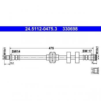 Bremsschlauch ATE 24.5112-0475.3 für Vorderachse