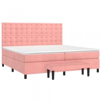 VidaXL Boxspringbett Samt Rosa 200x200 cm