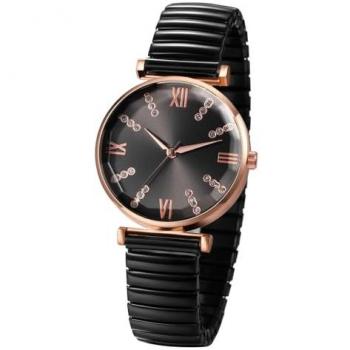 Beliebte schwarze Armbanduhr mit Zugarmband
