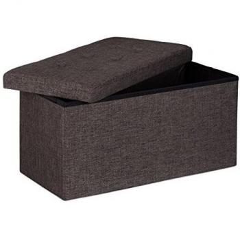 Baúl Móvil de Lino Marrón Relaxdays – Dimensiones 38x76x38 cm