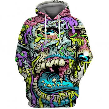 Sudadera de Hombre con Diseño 3D de Insectos Líquido Verde