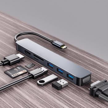 USB 3.1 Typ-C Hub mit VGA, HDMI und Ethernet Anschluss