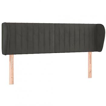 VidaXL Samt-Kopfteil Dunkelgrau 147x23x78/88 cm