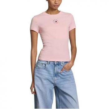 Tommy Jeans T-Shirt Essenziale DW0DW20316 Rosa Slim Fit XS