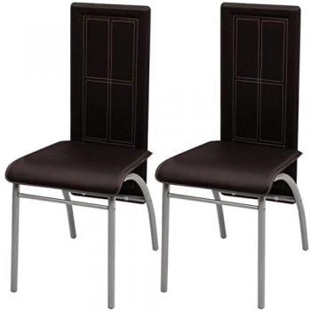 VidaXL Set di 2 sedie da pranzo in pelle artificiale marroni
