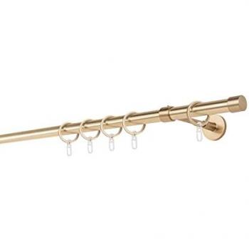 Mydeco 20mm Cap Gardinenstange mit Wandträger 14 cm, 1-läufig, Fixmaß aus Aluminium