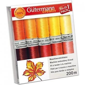 Gutermann Rayon 40 Thread Set Pack of 10, 200m