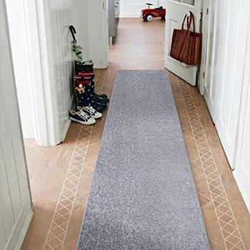Santa Fe Solid Grey Runner Rug