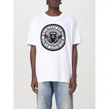 Balmain T‑shirt L – Logo Bianco – Cotone Premium