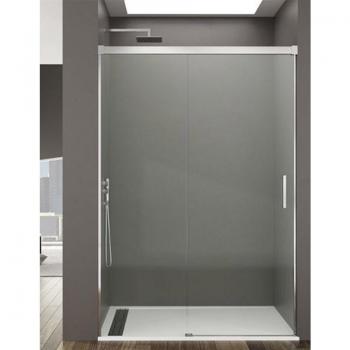 Cabina Doccia Allstone Basic 1+1 – Frontale con Profili Aluminio 6 mm e Cromo 130‑135 cm, Vetro Trasparente