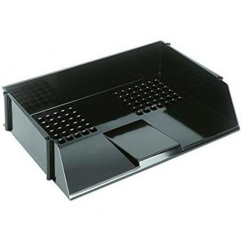 ValueX Deflecto Letter Tray Wide Entry A4Foolscap Landscape Black