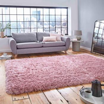 Rose Pink Shaggy Rug
