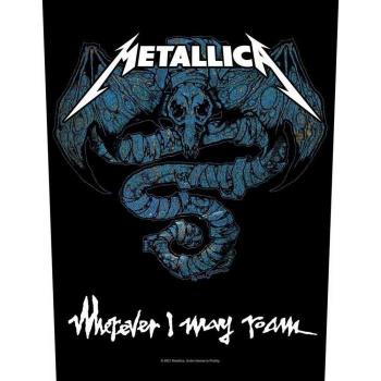 Metallica „Wo auch immer ich herumlaufen darf“ Patch – One Size, Schwarz & Blau