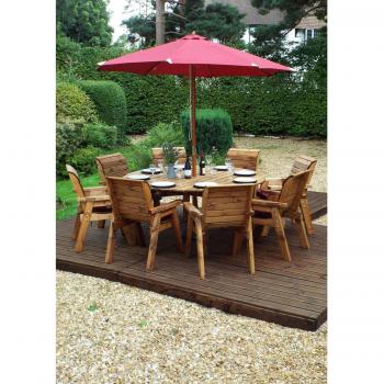 Burgundy Eight Seater Circular Table Set