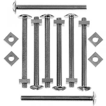 Zinc Plated Roof Bolts With Nuts (M6x25mm Box 100)