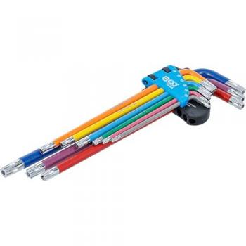 Clés Allen multicolores extra longues avec perçage T10 à T50