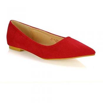 Alessia Red Slip‑On Bridal Ballerina Pumps – 8, Flat Pointed Toe, Low Heel