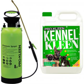 ProKleen 8L Pump Sprayer with 5L Kennel Kleen Disinfectant Cleaner