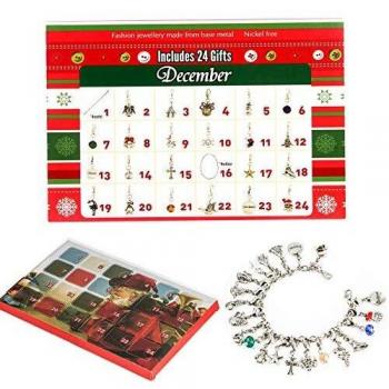 Yuletide Glam: 22‑Charm Bracelet & Necklace Advent Set