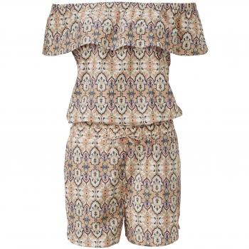 Damen-Mellow Peach Overall mit Fließendes Volant