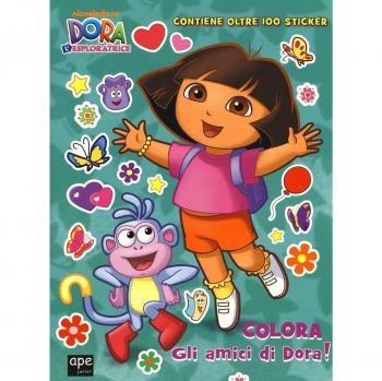Colora gli amici di Dora! Dora l'esploratrice. Con adesivi. Ediz. illustrata
