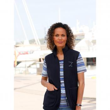 Damen-Mode: Fleeceweste in Marine Blau, Gr. 48, 100 % Polyester (CASUAL LOOKS)