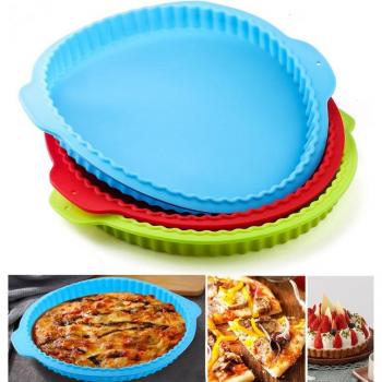 Recipiente para Tartas de Silicona, 10 Pulgadas, Borde Decorativo