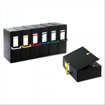 Archivio Sei Rota con dorso da 16 cm e dimensioni 25x35 cm in nero/giallo
