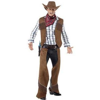 Smiffys Fringe Cowboy Costume, Brown (Size M)