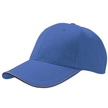 Atlantis Reflekt 6‑Panel Baseballkappe – königsschwarze Paspel, einheitsgröße, blau