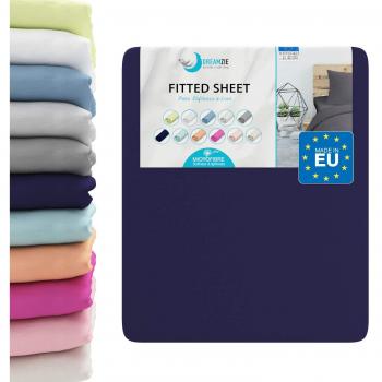 Drap Housse 100% Polyester Bleu Foncé