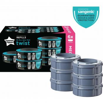 Set rezerve Sangenic Twist and Click Tommee Tippee Reciclabile, 6 buc