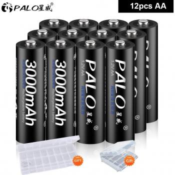 Batterie NiMH PALO AA 2a 1.2V 3000mAh rechargeable pour télécommande et appareil photo