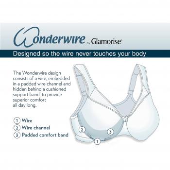 Glamorise Women's Front-Close Wonderwire Bra Black 48-DD