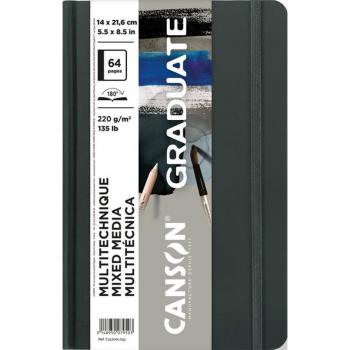 Cuaderno de bocetos CANSON GRADUATE 140 mm x 216 mm para técnicas mixtas