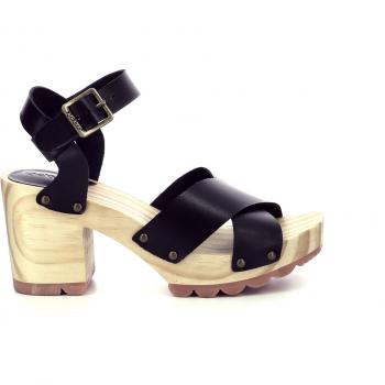Kickers Wise Black Wedge Sandals for Women