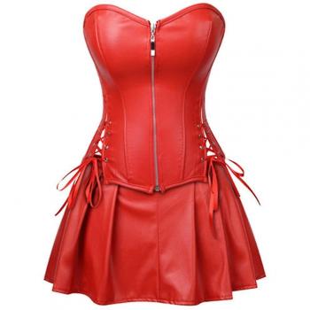 Corset Désossé en Faux Cuir