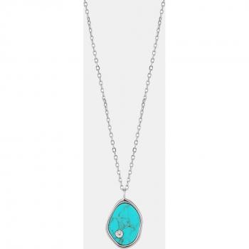 Collar de dama Turning Tides de plata y turquesa