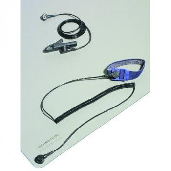 Bernstein ESD Handling Set 5-tlg Matte grau (900x610x2,0) Armband 2 Kabel Klemme 9-361