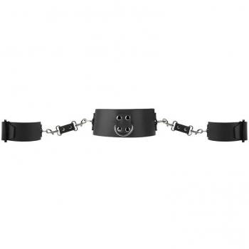 Ouch! Stilvolles Fessel-Halsband in Schwarz