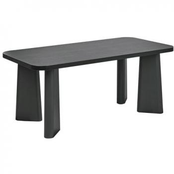 Atlin 180 x 90 cm Black Minimalist Table with Rounded Edges