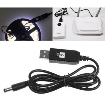 USB to DC 12V Step-Up Converter with 2.1mm x 5.5mm Male Plug