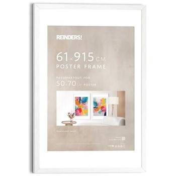 Reinders Wohnzimmer‑Posterrahmen – Weiß / MDF – 64,5 × 95 cm – Größen 61x91,5 / 50x70 cm