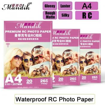20 Sheets Waterproof 260gsm A4 RC Woves Photo Paper for Inkjet Printers