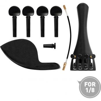 NAOMI Full Plastic Violin Accessory Package with Tailpiece, Chinrest, Endpin, Tail Gut, and 4 Tuning Pegs for Various Sizes