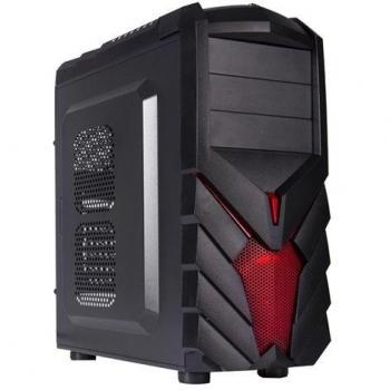 Black Lion PG1137 carcasa de ordenador Midi Tower Negro, Rojo