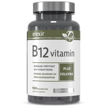 Elexir Pharma B12 + folsyra 100 tabletter