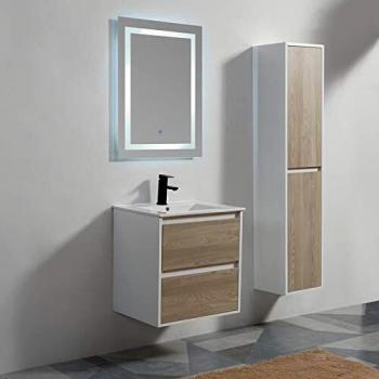 Miroir Rétro‑Éclairage 60 cm avec Pack Scandi‑Suspendé Connec’T