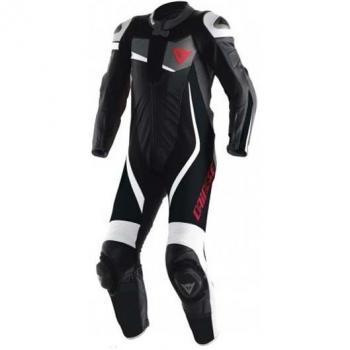 Dainese Veloster Mono para Motociclistas – 56, Piel Antracita Negra Blanco
