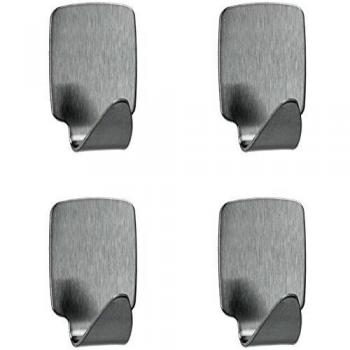 Metaltex Handtuchhaken – Rechteckig, 2×2,7 cm, Silber, 4 Stück